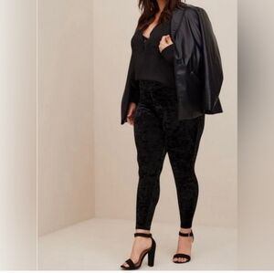 Torrid Black Velvet Skinny Ankle Pants Leggings
